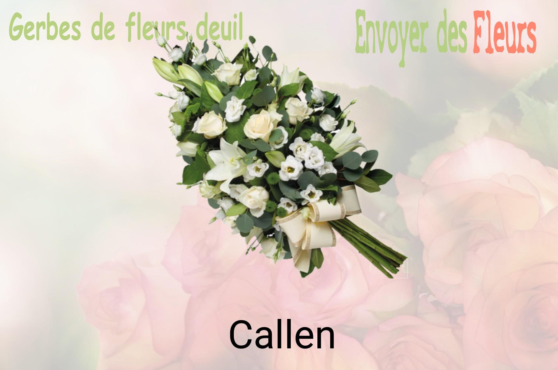 Gerbe de fleurs de deuil livrée à Callen